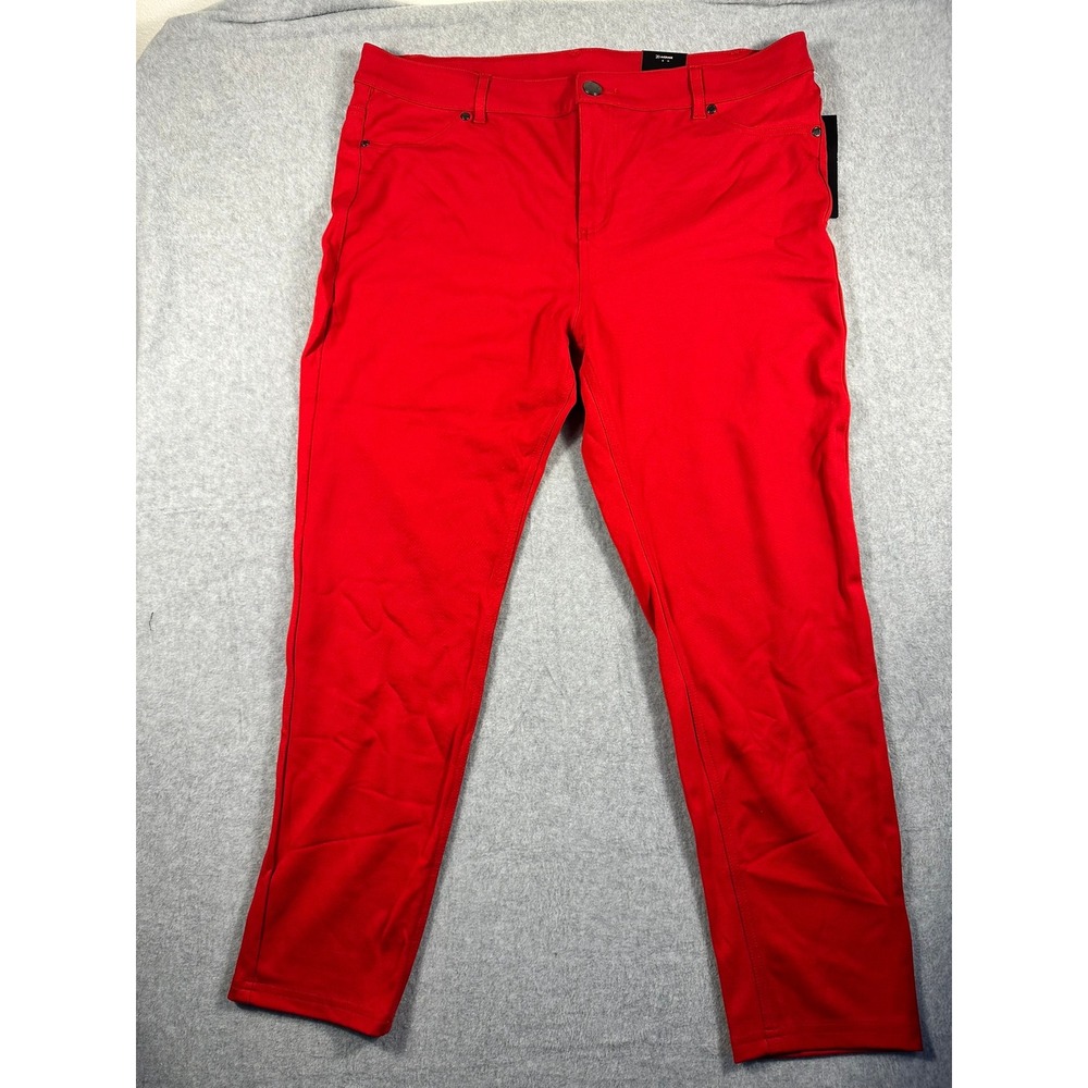 Avenue Red Ponte Jean YourFit Straight Leg Pants Womens 20 Average NWT